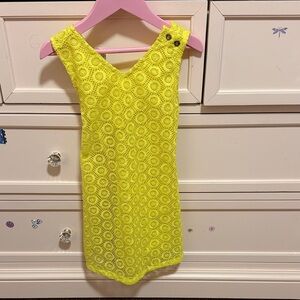 Girls' Yellow Lace Casual Dress
